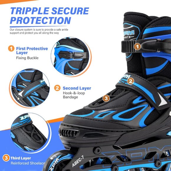 Adjustable Flashing Inline Skates - Picture 7 of 9